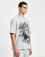 Retro distressed short-sleeved shirt