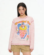 재미있는 패턴의 루즈핏 긴팔 티셔츠