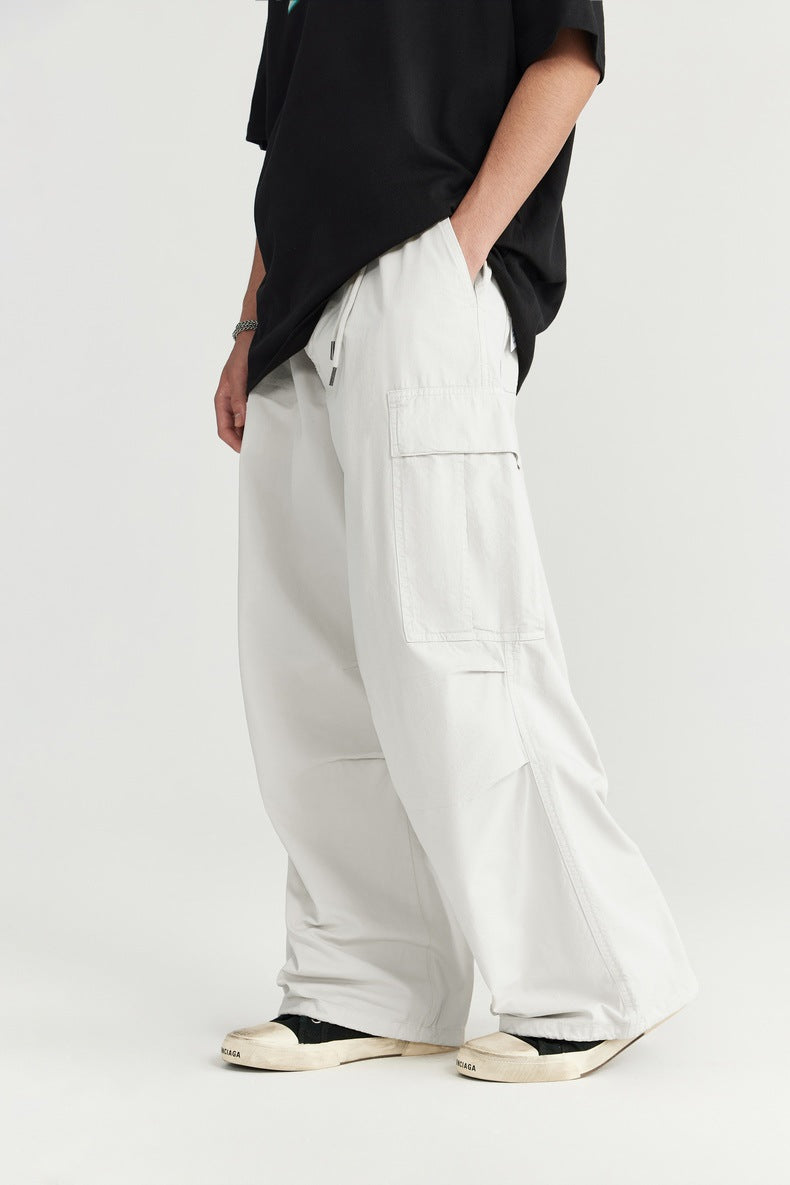 Vintage washed wide-leg cargo pants