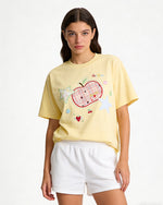 格紋蘋果貼布短袖