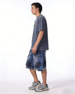 做舊破洞牛仔短褲