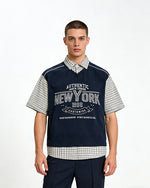 假兩件拼接短袖