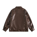 Retro motorcycle leather jacket