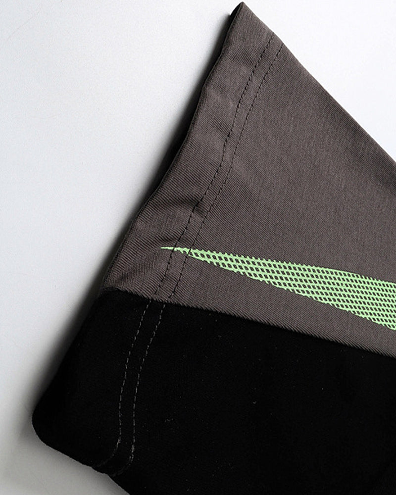 Retro contrast short sleeves