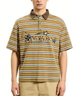 復古撞色條紋短袖