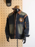 cartoon embroidered denim jacket