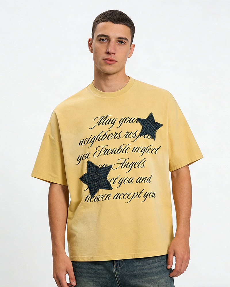 星星貼布情侶短袖