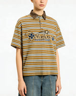 復古撞色條紋短袖