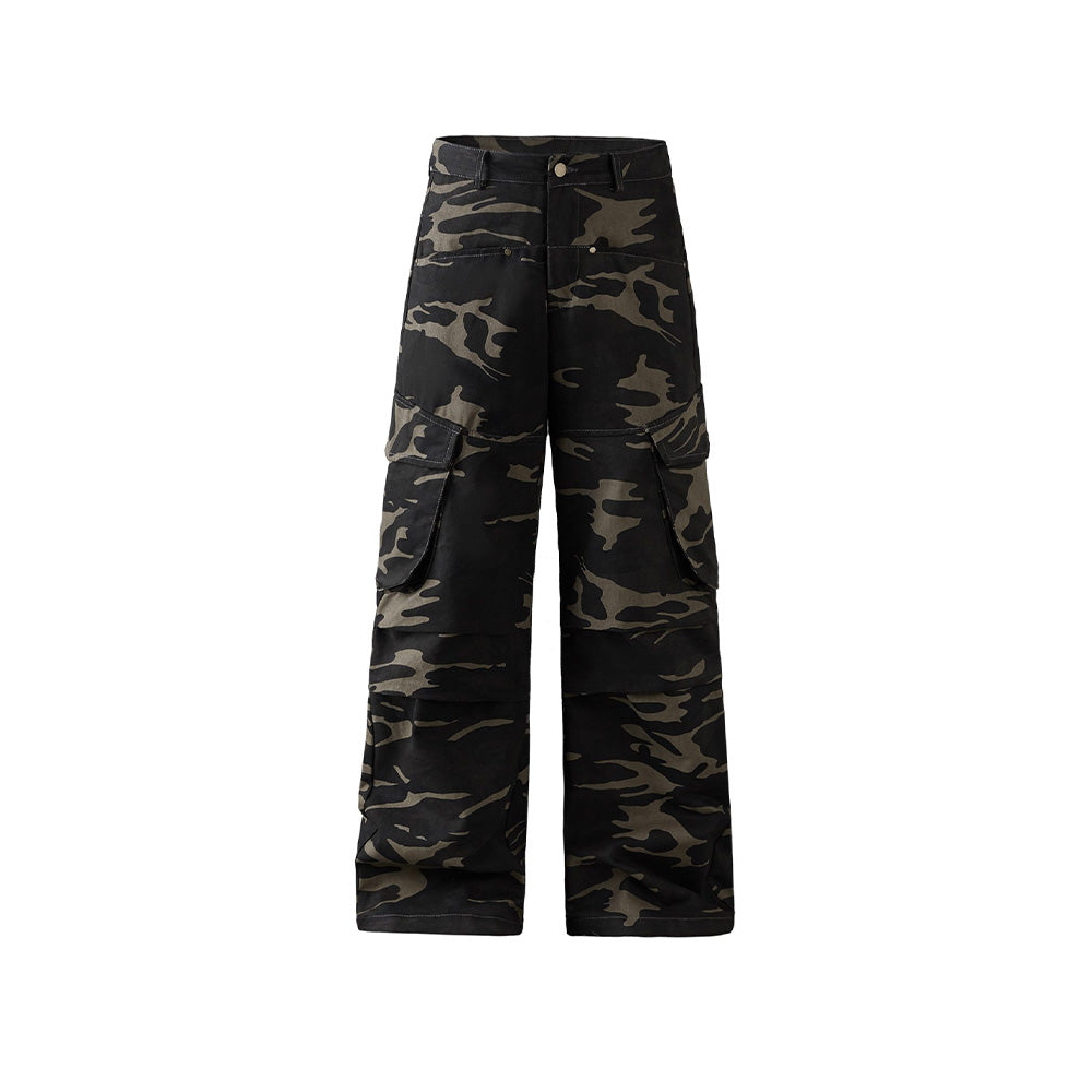 Retro all-match camouflage overalls