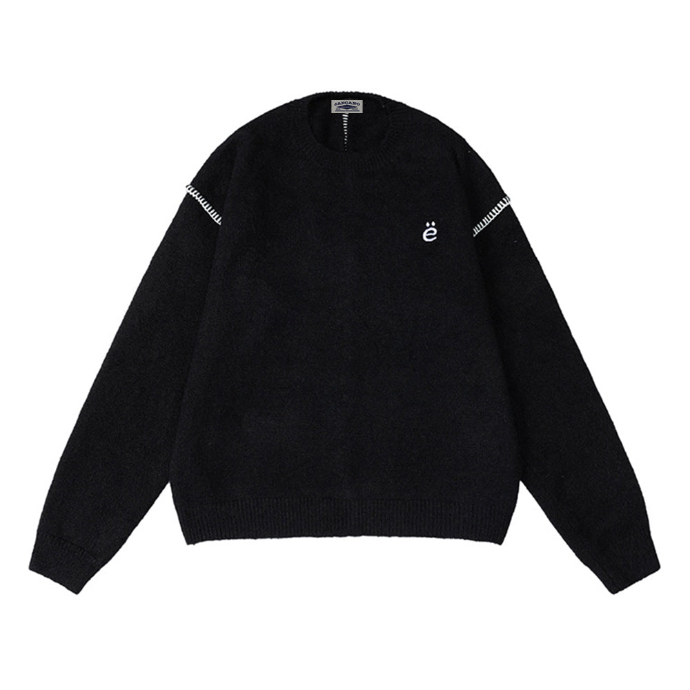 Retro crew neck casual sweater