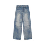 水洗直筒牛仔褲