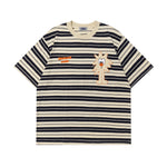 레트로 만화 줄무늬 반팔