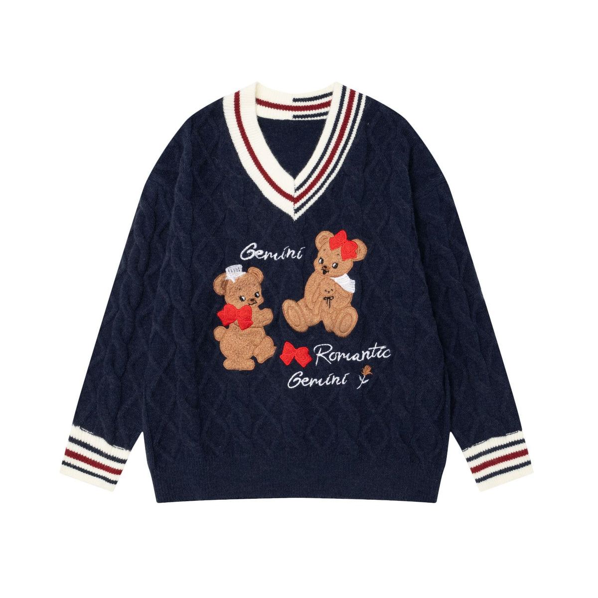 Cute bear embroidered sweater