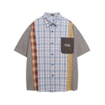 Retro colorblock short-sleeved shirt