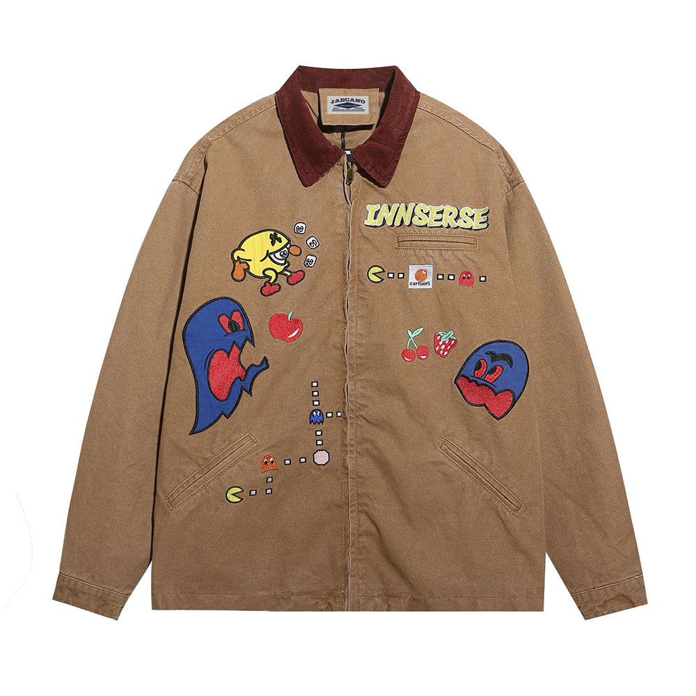 Contrast Color Fun Cartoon Versatile Jacket 