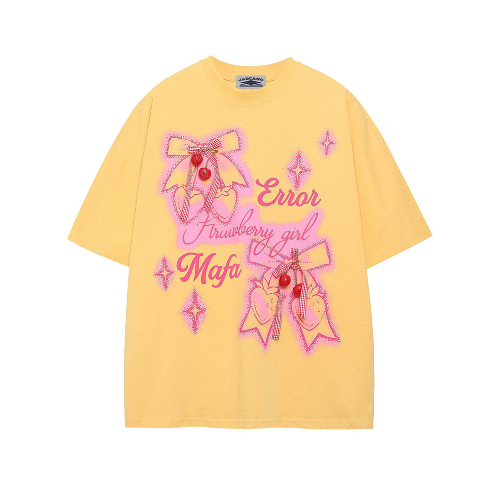 3D Cherry Short Sleeves