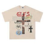 American retro cross print short sleeves 
