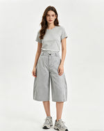 Distressed cropped trousers