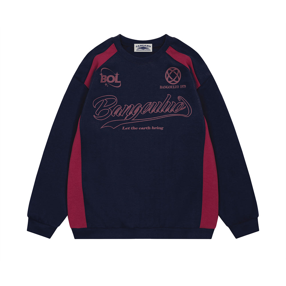 Retro printed crew neck sweatshirt