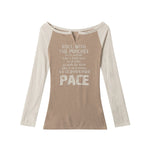 一字領復古印花長袖（女款）