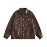 Retro motorcycle leather jacket