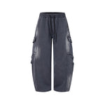 Distressed multi-pocket sweatpants