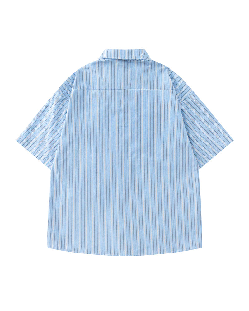 Simple striped short-sleeved shirt