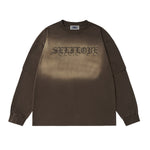 復古假兩件做舊長袖