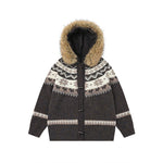 탈부착 가능한 후드 니트웨어