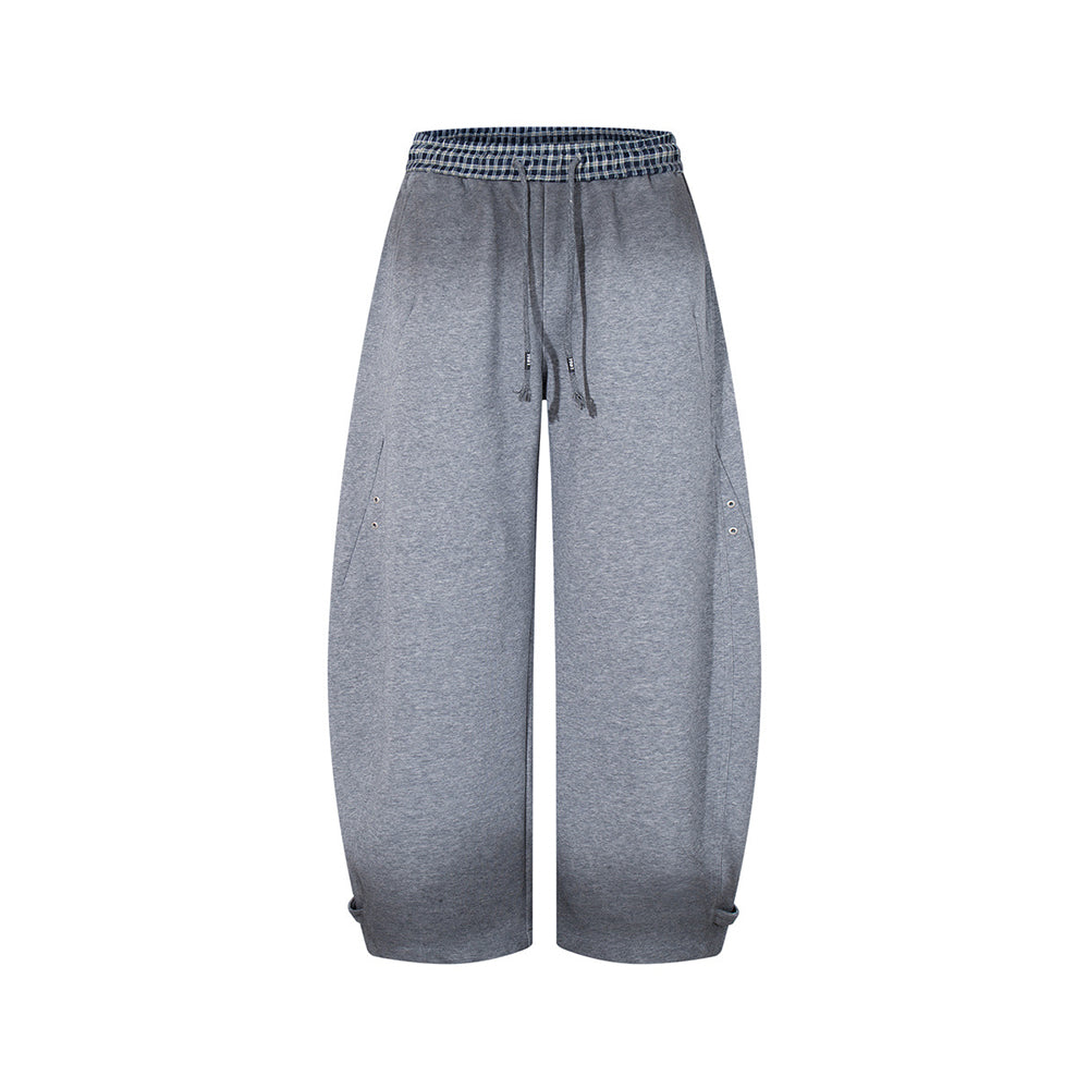 patchwork loose trousers