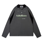 復古運動風撞色拼接長袖