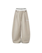 Patchwork waistband casual trousers
