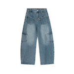 復古水洗牛仔長褲