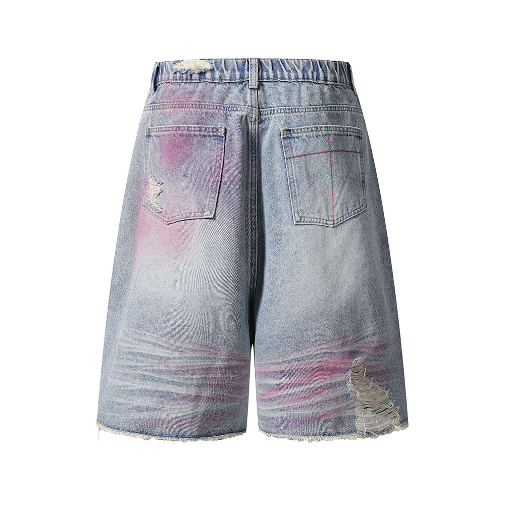 Ripped hem shorts