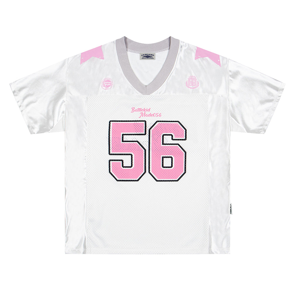 Contrast color stitching sports short sleeves