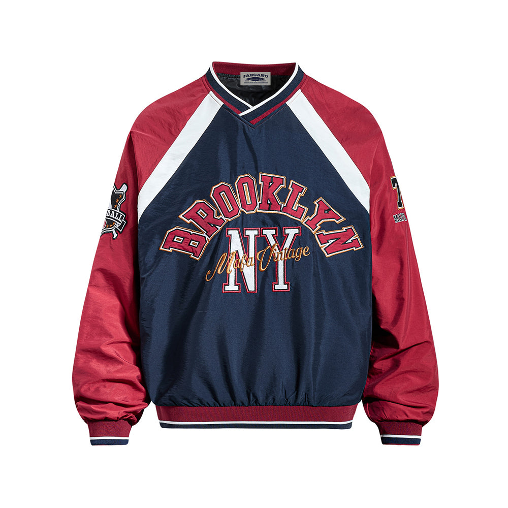 Color-blocked letter sweatshirt