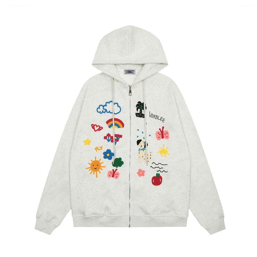 Cartoon embroidered jacket