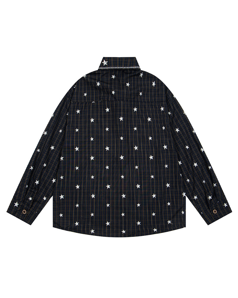 Star-patterned long-sleeved shirt