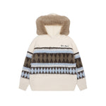 條紋連帽針織衫