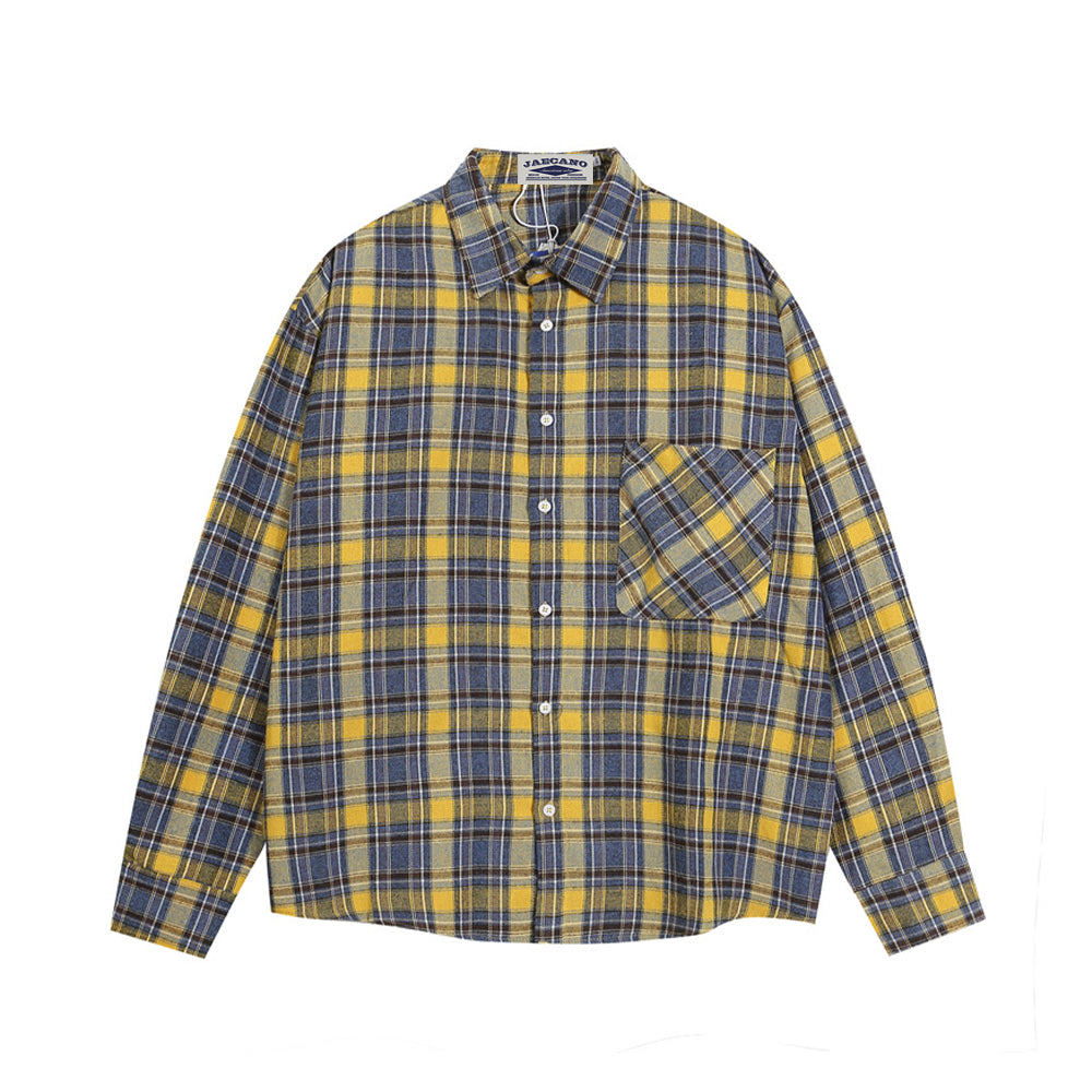 vintage plaid long sleeve shirt