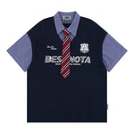 可拆卸領帶假兩件短袖