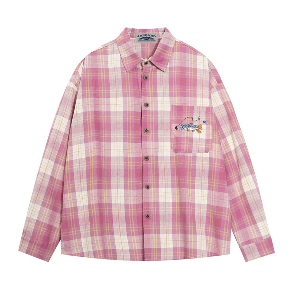 Retro Fun Plaid Long Sleeve Shirt