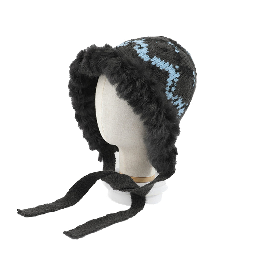 Retro jacquard warm beanie