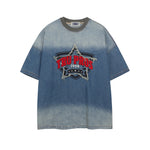 스타 레터 데님 반팔