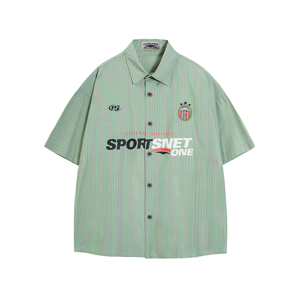 Vintage Stripe Badge Short Sleeve Shirt