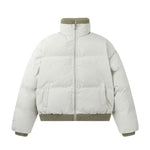 Retro contrast color simple cotton jacket