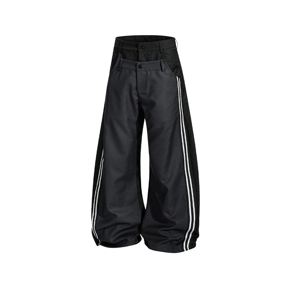 Faux two-piece casual trousers