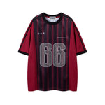 세로 스트라이프 프린트 반팔