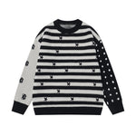 Star-striped knit sweater