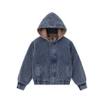 Washed distressed warm coat